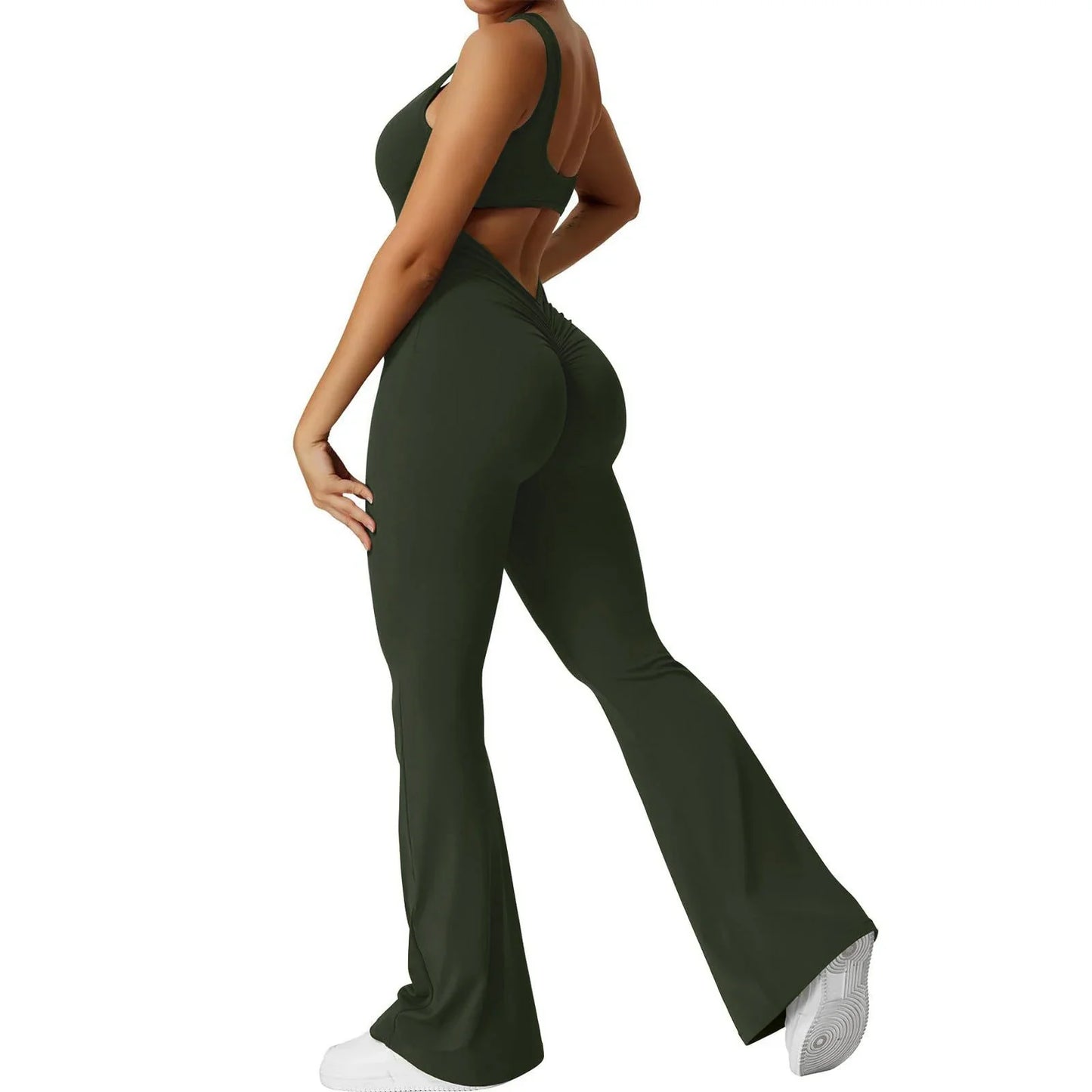 Vera Flair - V-Back Flared Jumpsuit