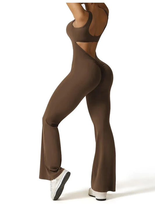 Vera Flair - V-Back Flared Jumpsuit